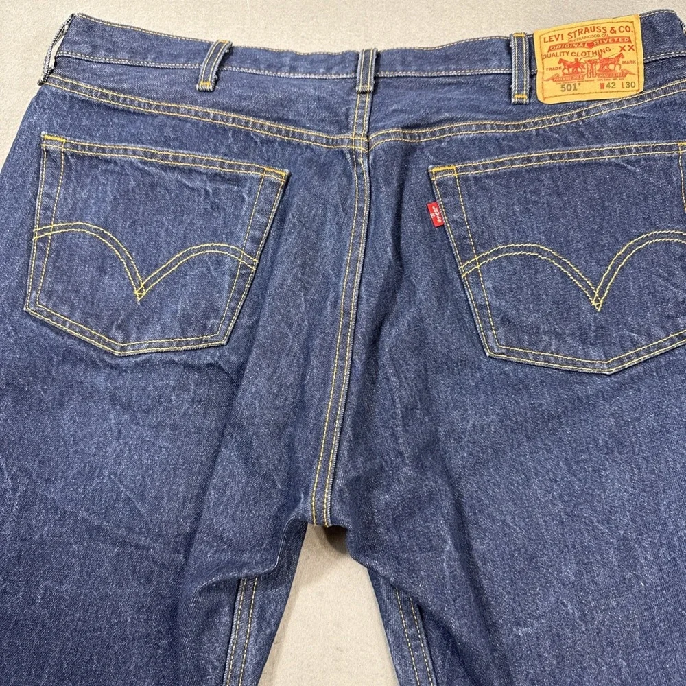 JEANS Levis‎ 501 XX  MENS 42X30 Shrink to Fit  Blue Straight Button Fly NWOT